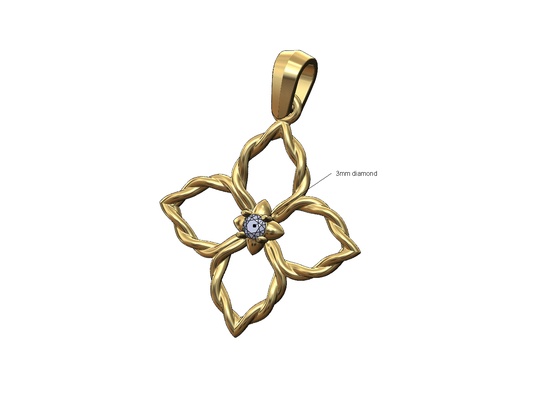 açık 3mm elmas tomurcuklar çiçek örgülü tel kolye cazibe 3d yazdır model takı i̇p pedallar yazdırılabilir altın gümüş mücevher kefalet bilezik moda 3d print model - Mito3D