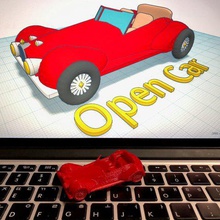 auto aperta tinkercad art modelli giocattolo opencar in miniatura eunny 3d print model - Mito3D