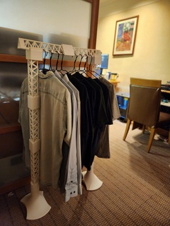 open cloth hanging unit industrial look clothes washroom wardrobe storage living 3d print model - Mito3D