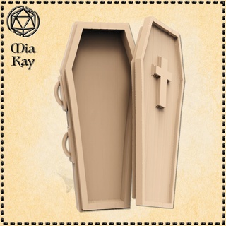 open coffin coffin dragons dungeons fantasy game gaming mini rpg terrain open miniature tabletop cemetery dnd scatter  3d print model - Mito3D
