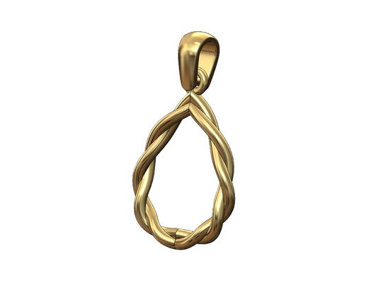 abrir espelhado fio amêndoa pera modelado pingente charme 3d impressão modelo corda colar joalheria imprimível ouro prata jóias fiança moda pulseira 3d print model - Mito3D