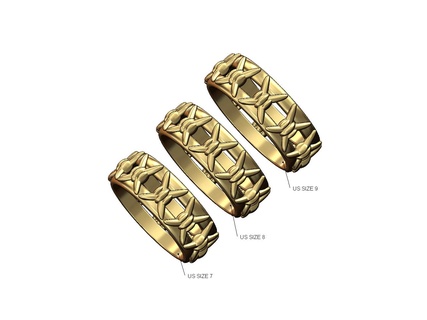 open thornes eternity brabwire fashion band us sizes 7 8 9 3d print model barbwire religous ring gold silver jewelry printable jewellery stacker stackable statement thorn barbed wire 3d print model - Mito3D