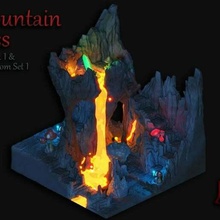 feuillage ouvert grotte ensemble 1 dnd Roche table terrain jeu guerre wargaming toy_game_accessories 3d print model - Mito3D