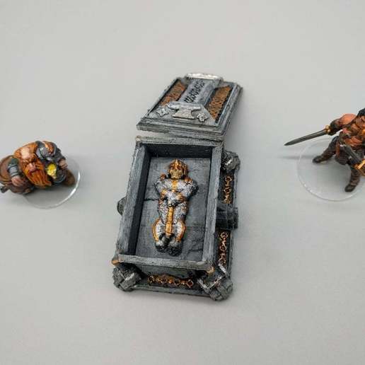 openforge - dwarven king's sarcophagus game games warhammer quest tabletop rpg openlock heroquest frostgrave fantasy dwarf king dungeon terrain dnd 28mm 3D print model - Mito3D