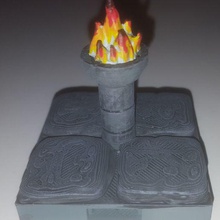 openlock brazier flame architecture buildings structures tile terrain rpg tiles pathfinder openforge2 openforge dungeons dragons dungeon dnd 3d print model - Mito3D