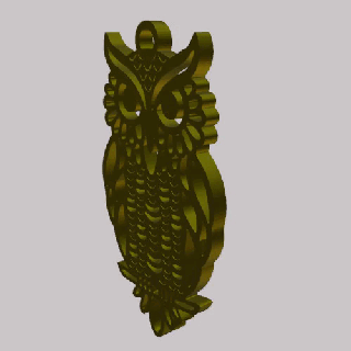 openwork owl keychain - pendant earrings 3d print model - Mito3D