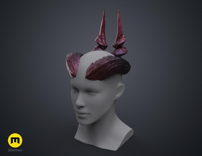 ophelia mardoon horns - critical role horn accessories headpiece head cosmetics cosplay fantasy devil demon criminal thief gentleman npc book 3d print model - Mito3D
