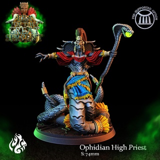 ophidian high priest fantasy god monster rpg villain snake tabletop wargame patreon dnd foundry yuanti crippled cgf anathema highpriest eraofthegreatserpent 3d print model - Mito3D