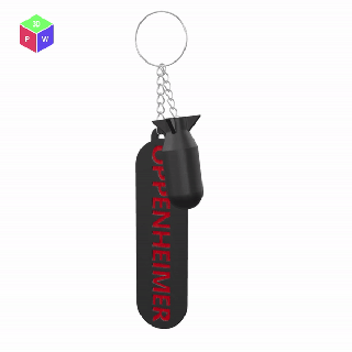 oppenheimer keychain tag christopher nolan cillian murphy stl keyring tags art easy print 3d print model - Mito3D