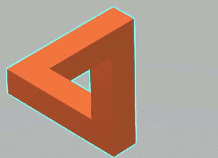 optisch Illusion Penrose Dreieck Mathematik Optik unendlich 3d print model - Mito3D