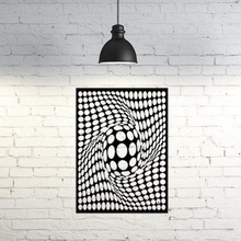 optik illusion2d ıı sanat 2d geometrik geometri şablon duvar 3d print model - Mito3D