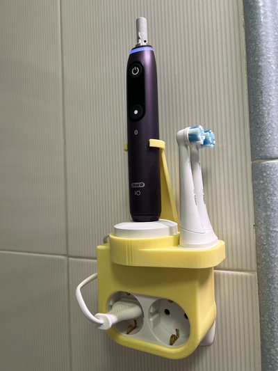 oral b io 8 screwless wall bracket oralbio brush holder bathroom electric toothbrush 3d print model - Mito3D