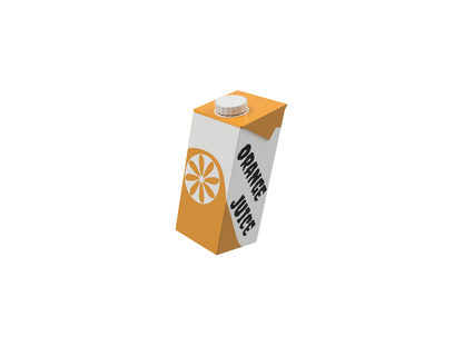 Orange Saft Orangensaft Lebensmittel Getränk Milch Karton Design Container 3dprint 3d Box Paket Müll Archvis 3d print model - Mito3D