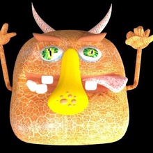 laranja monstro jogo crianças modelo a figura dos desenhos animados o personagem 3d alien 3d print model - Mito3D