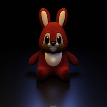 orange stuffed rabbit art sculpture toy 3d print model - Mito3D