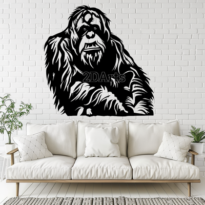 orangutan 2d wall art window - digital stl & svg file art wildlife decor 3d printing laser cutting home cults3d download nature-themed modern rustic conservation gift birthday housewarming unique animal lover educational diy project 3d print model - Mito3D