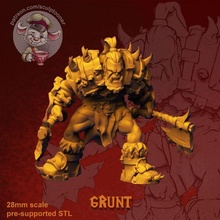orc-grunt free 3d print model printer 28mm boardgame dnd fantasy miniature rpg wargame orc scale warcraft horde alliance art fan patreon warrior barbarian miniatures figurines 3d print model - Mito3D