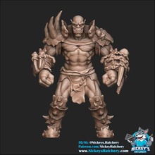 orc 3 game warrior fighter rpg dnd tabletop wargaming fantasy football blood bowl 3d print model - Mito3D