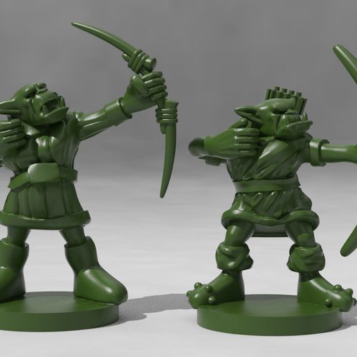 orc archers game dnd miniature dungeons dragons ork tabletop wargaming warhammer toy accessories 3D print model - Mito3D