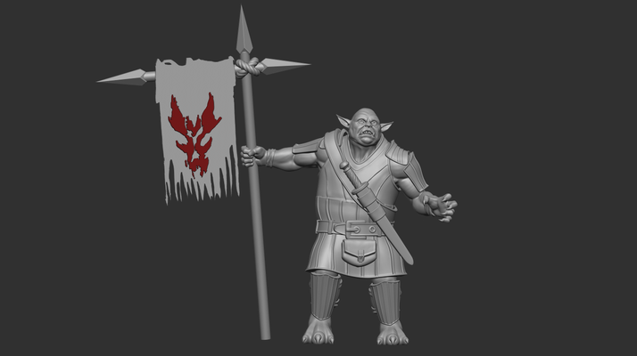 ork banner spiel lotr herr of ringe leistung mesbg oop fantasie monster 3d print model - Mito3D