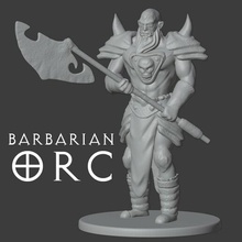 orc barbarus Função jogos bárbaro masmorras dragões virtude 3d print model - Mito3D