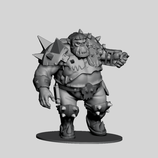 orc bloqueador ork fantasia futebol sangue tigela 3D print model - Mito3D