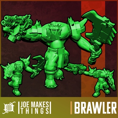 orc brawler lad game grim dark joemakesthings green skin ogre boy boyz space 3d print model - Mito3D