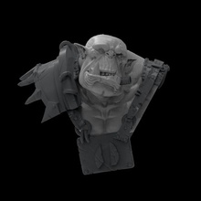 orc bust ork warrior miniature sculpture warhammer smile cigar armored 3d print model - Mito3D