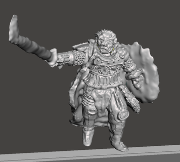 orc captain commander Game miniature 28mm wargaming tabletop lotr lord soldier warrior 3d print model - Mito3D