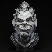 orc chief nakhbruh art sculptures zbrush supportless smile sla sculpture sculpt resin printer no supports support monster head fdm fantasy face dnd detailed detail creature complex character bust blender bendansie 3d print model - Mito3D