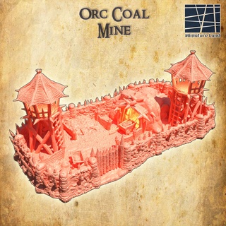 orc coal mine 28 mm tabletop terrain rpg dnd house medieval supportfree old stone cave structure playable interior modular 28mm 25mm 15mm wargame 3d print model - Mito3D