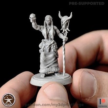 orc female warlock witch game dnd miniature model toy resin creature fantasy warcraft pre-supported necromancer 3d print model - Mito3D