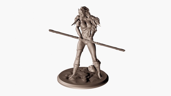orc female warrior alter morra fantasy hero 3d print model - Mito3D