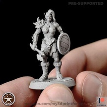orc female warrior shield game dnd miniature model toy resin creature fantasy warcraft pre-supported 3d print model - Mito3D