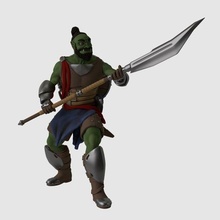 orc fighter character dnd dungeons and dragons halforc miniature games 3d print model - Mito3D