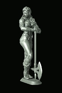orc girl character comic book orcs body axe warcraft war hatchet figurine 3d print model - Mito3D