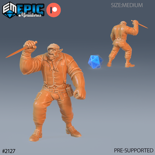 orc henchman knife dnd miniature tabletop miniatures gaming monster 3d model rpg dndminis stl file Game epic-miniatures dndminiatures 3dprint 3dminiature printedminis 3dprinting dungeon fantasy roleplaying dragon warrior undead pre-supported 3d print model - Mito3D