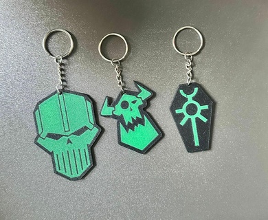 orc necron spacemarine keychain collection - commercial license halloween ghost war hammer 40 christmas santa tree pumpkin spider web space marine 3d print model - Mito3D