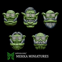 orc nerds ork orks orcs head heads gorkamorka mordheim warhammer 40k aos killteam fantasy goblin 3d print model - Mito3D