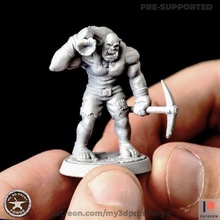 orc peon miner game dnd miniature model toy resin creature fantasy warcraft pre-supported lazy worker 3d print model - Mito3D