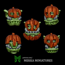 orc pumpkin heads ork head 28mm tabletop miniature 40k gorkamorka mordheim killteam 3d print model - Mito3D