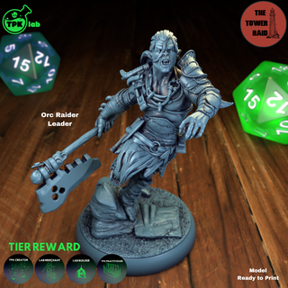 orc raider leader Game ttrpg rpg tabletop miniature miniatures d&d dnd dungeons dragons fantasy gobli fighter barbarian 3d print model - Mito3D