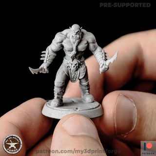 orc rogue daggers dnd miniature model toy resin creature fantasy warcraft warrior ork pre-supported 3d print model - Mito3D