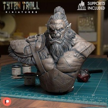 orco sfregiato bust pre supported gioco dnd miniatura minis dungeon draghi 32mm tytantroll miniature patreon fallimento pelle verde pelleverde warcraft busti 3d print model - Mito3D