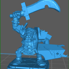 orc scimatar yeniden işleme oyun wh40k ağır zırh dnd masa üstü fantezi warhammer heroquest ork 3d print model - Mito3D