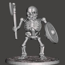 orc skeleton warrior - axe & shield game games warhammer wargames wargame undead skull ork miniatures miniature figure fantasy dnd base 28mm 3d print model - Mito3D