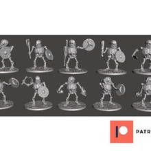 orc skeleton warrior marauders x 10 poses squad unit game games warhammer wargames ork miniature 28mm miniatures mini figure fantasy dnd 3d print model - Mito3D