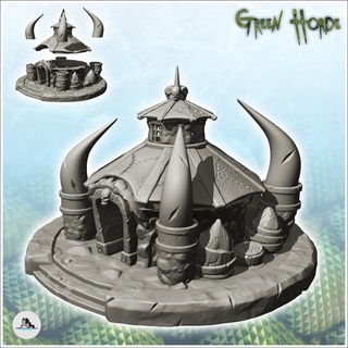 orc yurt stone door platform 4 - ork green horde fantasy beast chaos demon ogre building architecture tabletop miniatures scenery wargame game terrain house accessories warrior rings lotr medieval orcus evil savage waaagh grunt 3d print model - Mito3D