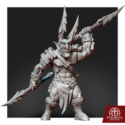 orc zagr firewind game armor orcs dark fantasy warrior mace axe sword magic miniature adventure minis d&d dnd ttrpg wargaming 32mm 5e evilbugs 3d print model - Mito3D