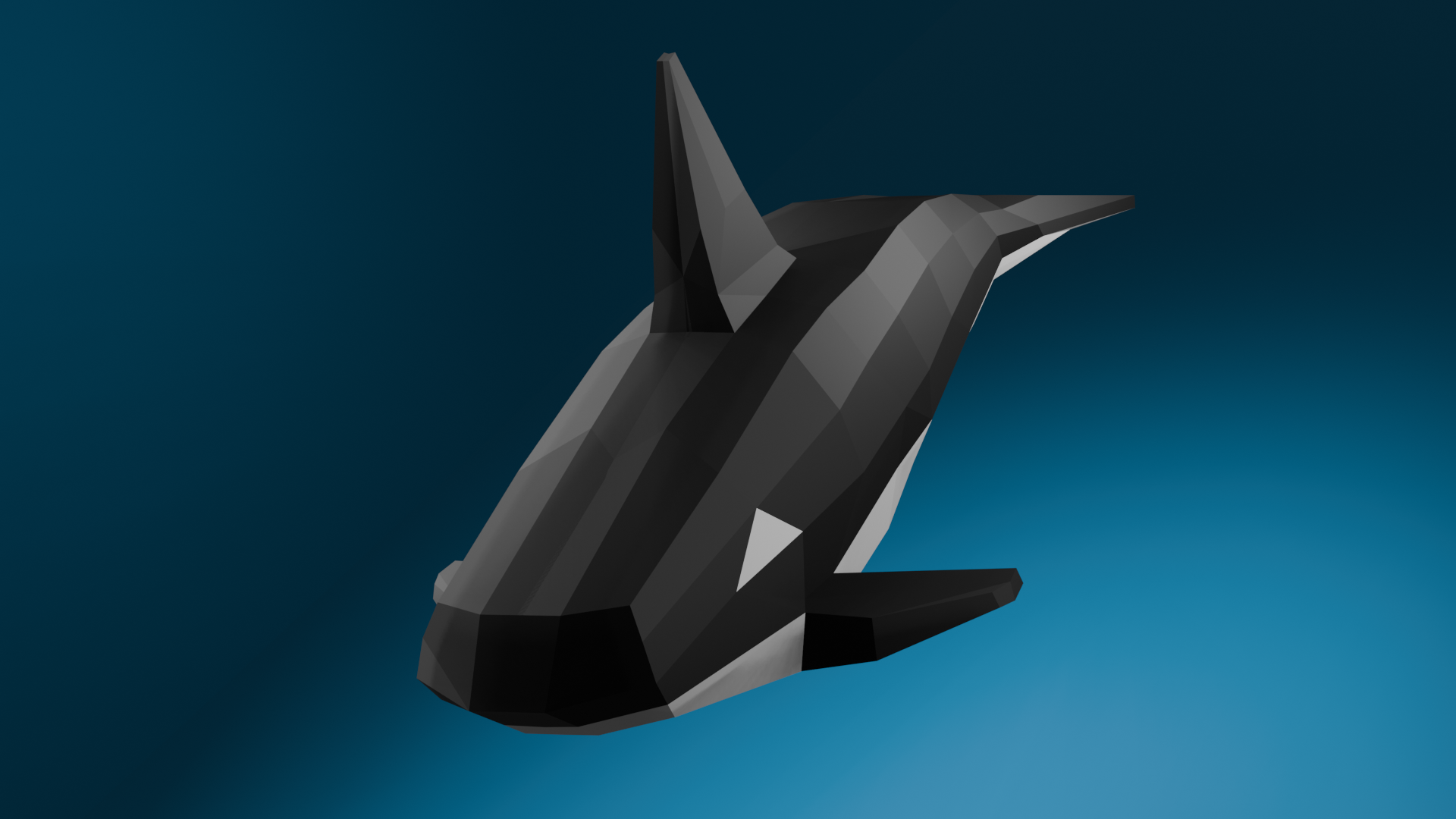 Orca niedrig poly Spiel 3D print model - Mito3D